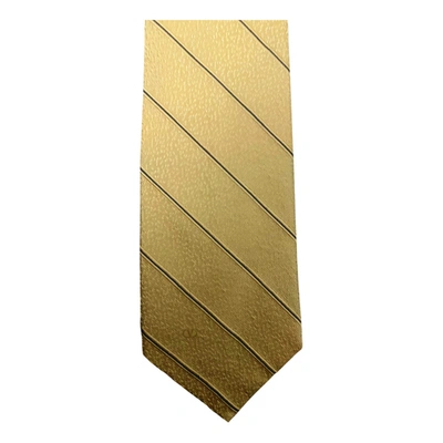 Pre-owned Valentino Garavani Silk Tie In Gold