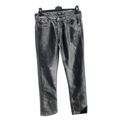 Pre-owned D&g Straight Pants In Metallic