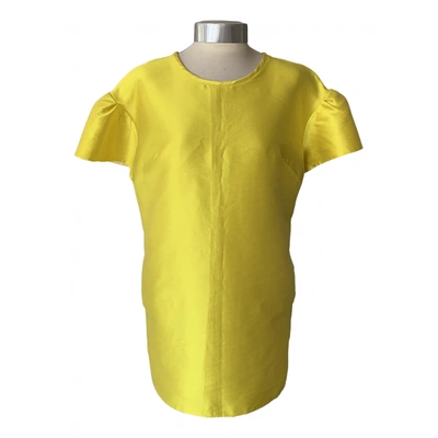 Pre-owned P.a.r.o.s.h Silk Mini Dress In Yellow