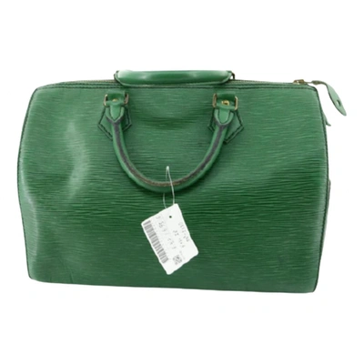 Pre-owned Louis Vuitton Speedy Leather Handbag In Green