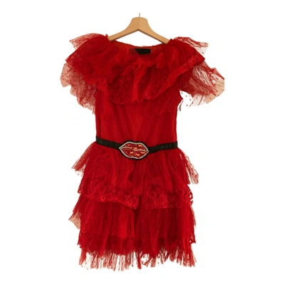 Pre-owned Msgm Mini Dress In Red