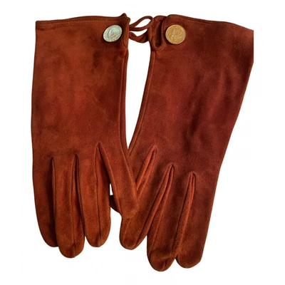 Pre-owned Fendissime Leather Gloves In Brown
