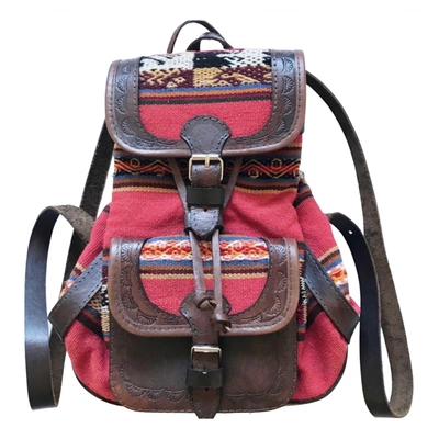Pre-owned Anthropologie Leather Backpack In Multicolour