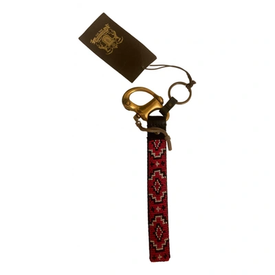 Pre-owned Trussardi Cloth Key Ring In Red