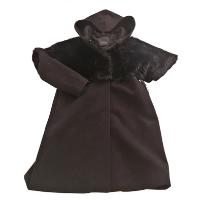 Pre-owned Pinko Faux Fur Coat In Black