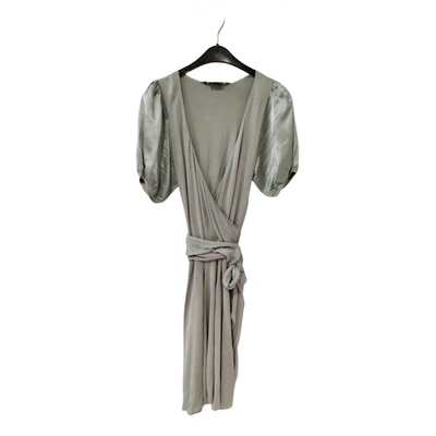 Pre-owned Bcbg Max Azria Silk Mid-length Dress In Green
