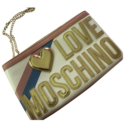 Pre-owned Moschino Love Leather Crossbody Bag In White