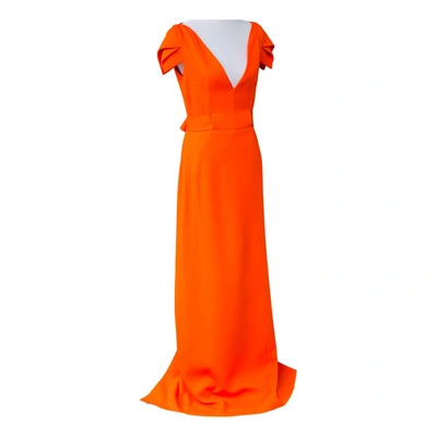 Pre-owned Antonio Berardi Silk Maxi Dress In Orange