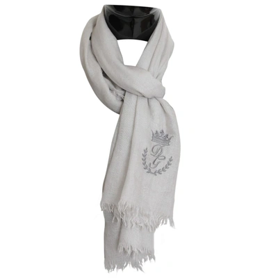 Pre-owned Dolce & Gabbana Cashmere Scarf & Pocket Square In Silver