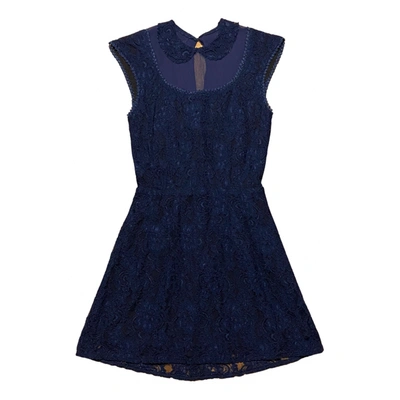 Pre-owned Reformation Lace Mini Dress In Navy