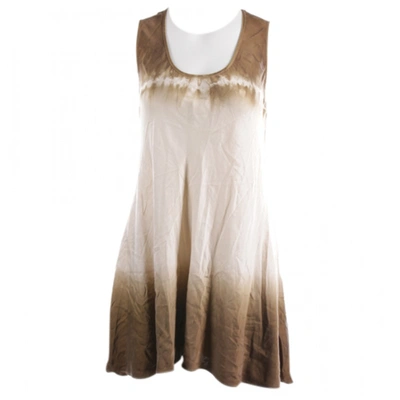 Pre-owned Strenesse Silk Dress In Brown