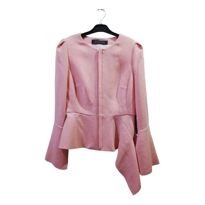 Pre-owned Roland Mouret Wool Short Vest In Pink