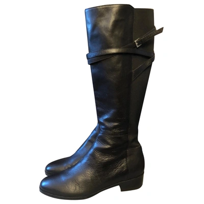 Pre-owned Lk Bennett Leather Boots In Black