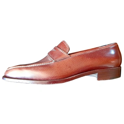 Pre-owned Sutor Mantellassi Leather Flats In Brown