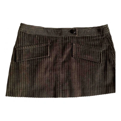 Pre-owned Paul & Joe Velvet Mini Skirt In Brown