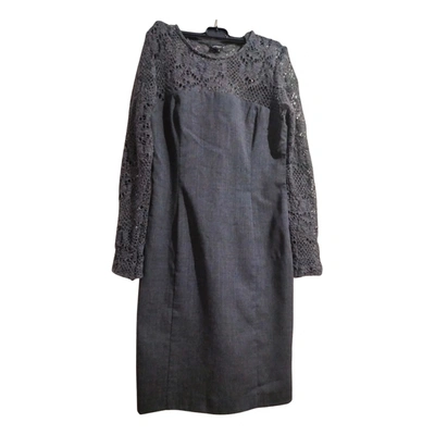 Pre-owned Gattinoni Wool Mid-length Dress In Grey