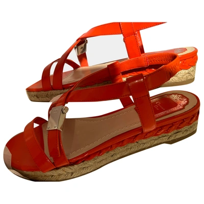 Pre-owned Dior Leather Sandal In Orange