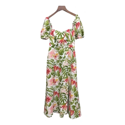 Pre-owned Reformation Linen Mid-length Dress In Multicolour