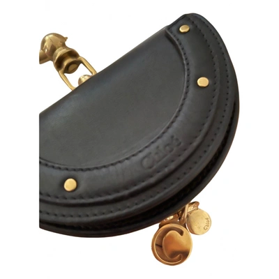 Pre-owned Chloé Bracelet Nile Leather Clutch Bag In Black
