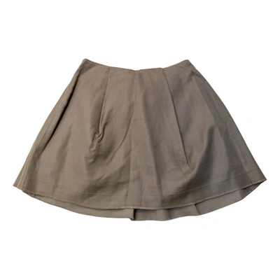 Pre-owned Tara Jarmon Mini Skirt In Beige