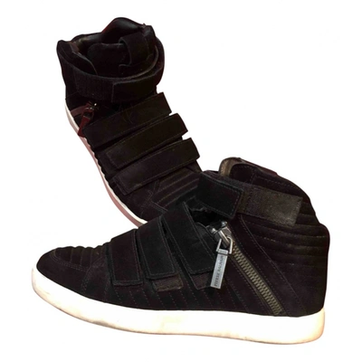 Pre-owned Balmain High Trainers In Black