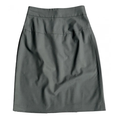 Pre-owned Theory Wool Skirt In Black