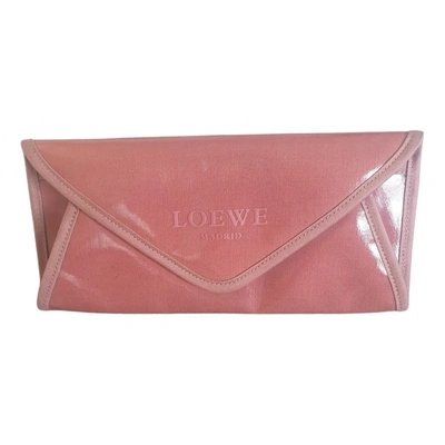 Pre-owned Loewe Cloth Clutch Bag In Pink