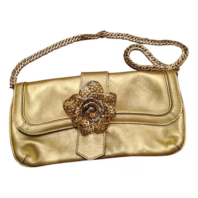 Pre-owned Roberto Cavalli Leather Handbag In Gold