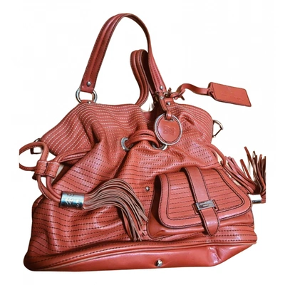 Pre-owned Lancel 1er Flirt Leather Handbag In Orange