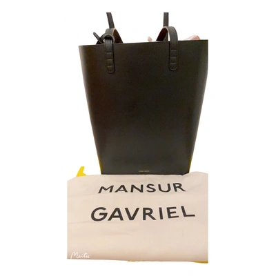 Pre-owned Mansur Gavriel Leather Handbag In Black