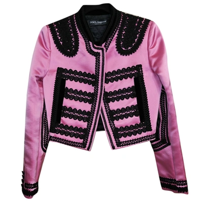 Pre-owned Dolce & Gabbana Silk Short Vest In Pink