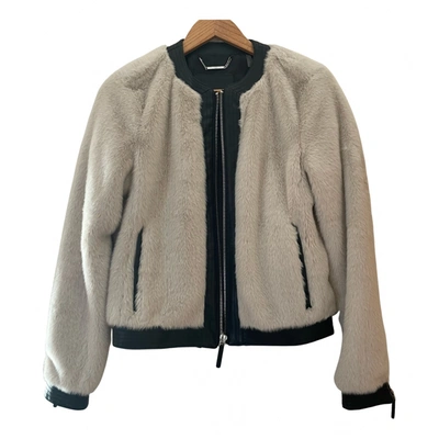 Pre-owned Karl Lagerfeld Faux Fur Jacket In Ecru