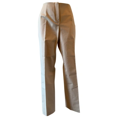 Pre-owned Les Copains Straight Pants In Beige