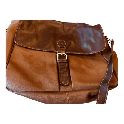 Pre-owned Trussardi Leather Satchel In Brown