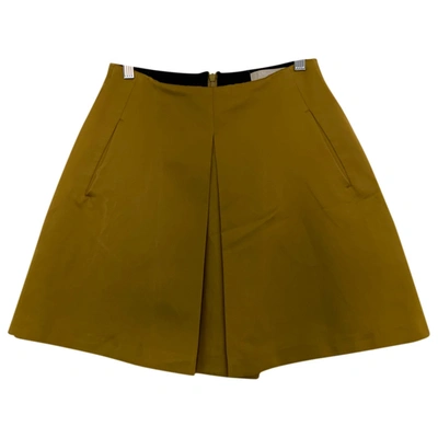Pre-owned Max Mara Mini Skirt In Gold