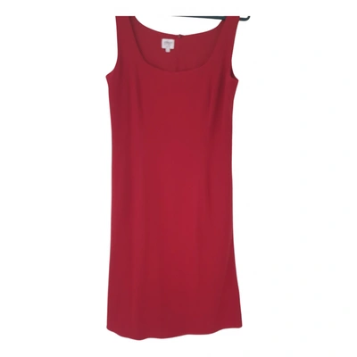 Pre-owned Armani Collezioni Linen Mid-length Dress In Red