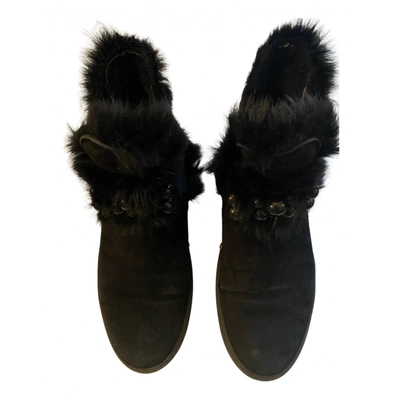 Pre-owned Baldinini Snow Boots In Black