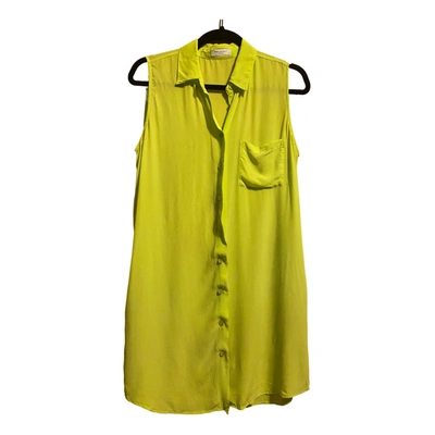 Pre-owned Equipment Silk Mini Dress In Yellow