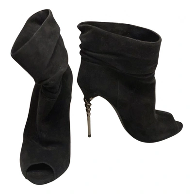 Pre-owned Le Silla Ankle Boots In Black