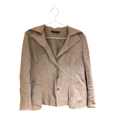 Pre-owned Alberta Ferretti Linen Jacket In Beige