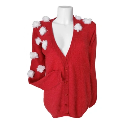 Pre-owned Pinko Wool Cardigan In Red