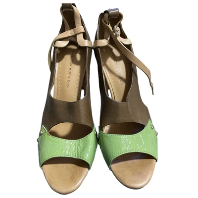 Pre-owned Sigerson Morrison Patent Leather Sandal In Green