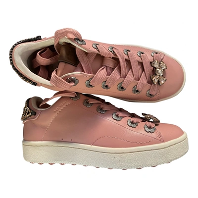 Pre-owned Coach Leather Trainers In Pink