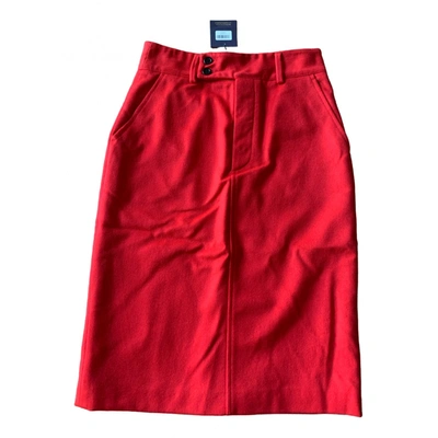 Pre-owned Colombo Cashmere Mid-length Skirt In Red