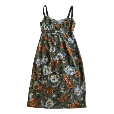 Pre-owned Dolce & Gabbana Silk Mid-length Dress In Green