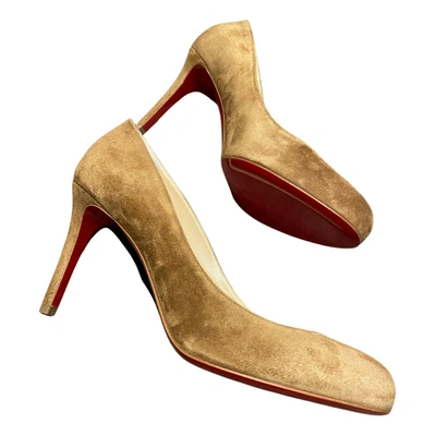 Pre-owned Christian Louboutin Pigalle Heels In Camel