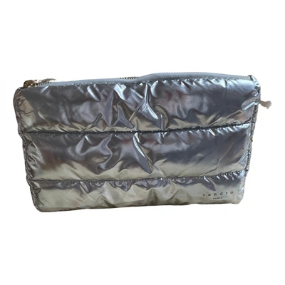 Pre-owned Sandro Clutch Bag In Silver