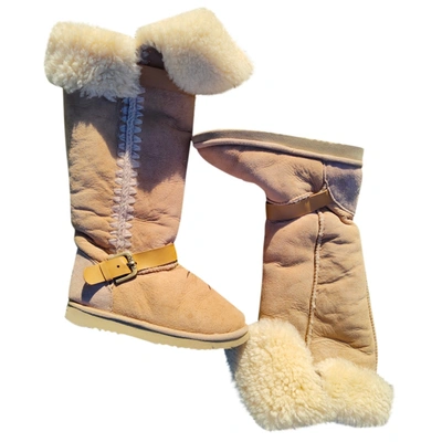 Pre-owned Mou Faux Fur Snow Boots In Other