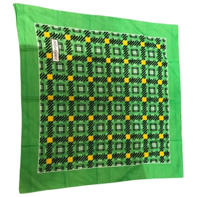 Pre-owned Saint Laurent Silk Handkerchief In Green