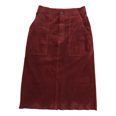 Pre-owned Stouls Mid-length Skirt In Burgundy